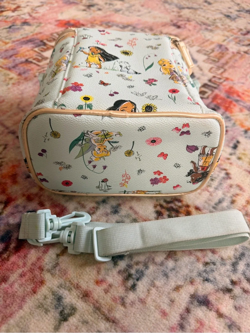 Disney Mint Floral Character Insulated Lunch Bag with Removable Strap